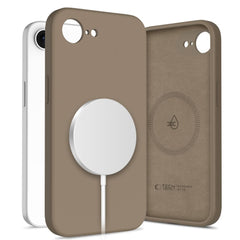 CUSTODIA TECH-PROTECT LIQUID SILICONE MAGSAFE IPHONE 16E MARRONE CIOCCOLATO