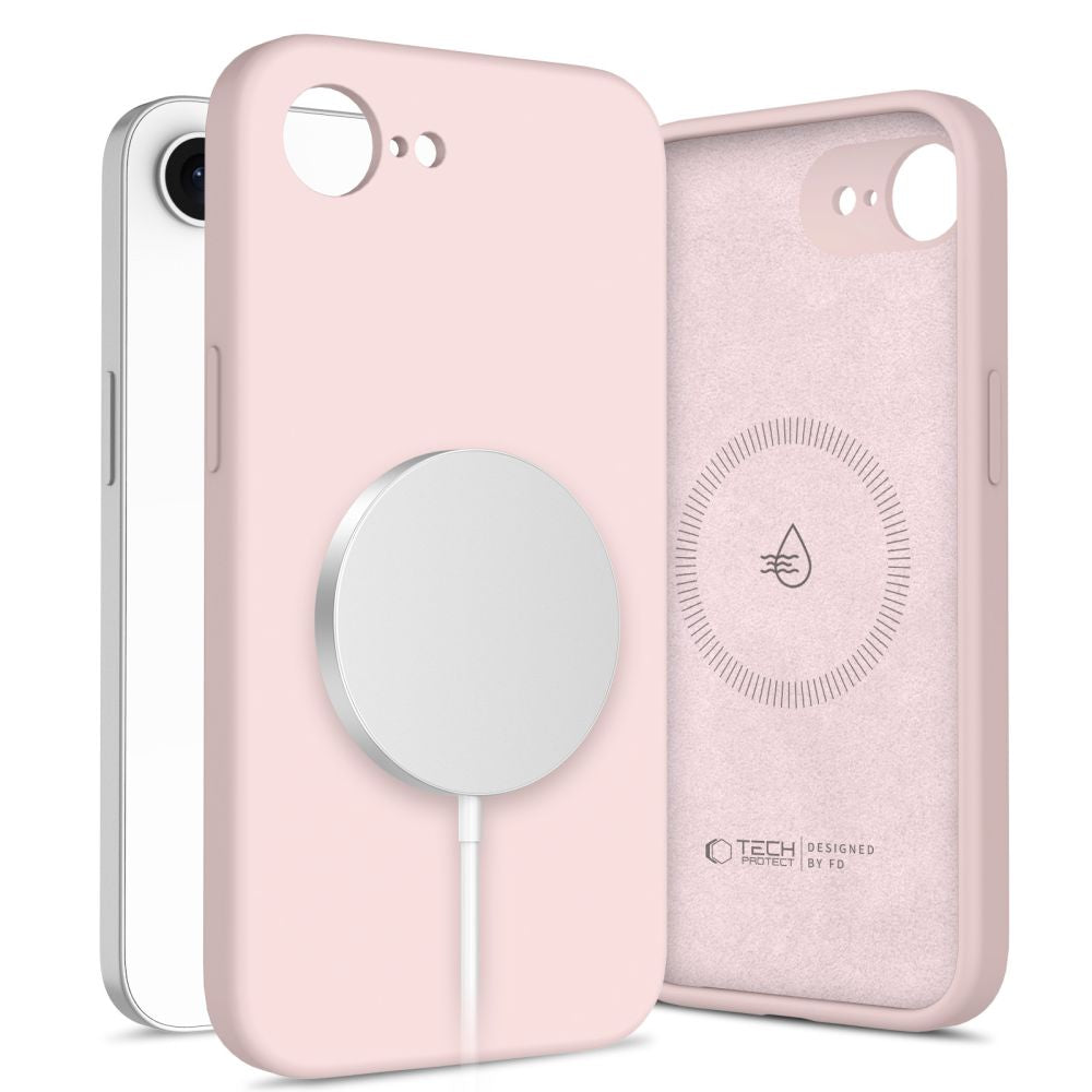 COPERTURA TECH-PROTECT LIQUID SILICONE MAGSAFE IPHONE 16E PINK PEARL