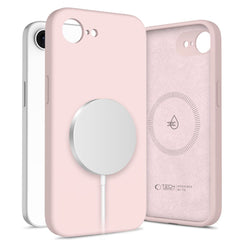 COPERTURA TECH-PROTECT LIQUID SILICONE MAGSAFE IPHONE 16E PINK PEARL