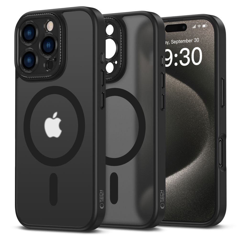 COPERTURA PER IPHONE 16 PRO MAX TECH-PROTECT MAGCAM MAGSAFE NERO OPACO