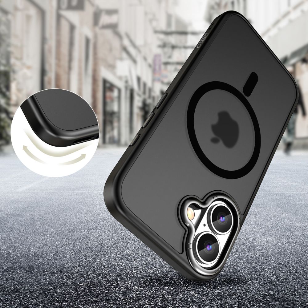COPERTURA PER IPHONE 16 MATTE TECH-PROTECT MAGEDGE MAGSAFE NERA/GRIGIO METALLO