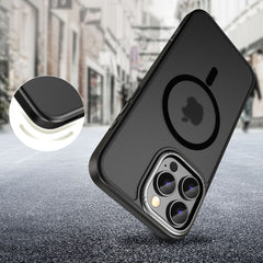 COPERTURA PER IPHONE 16 PRO TECH-PROTECT MAGEDGE MAGSAFE NERO OPACO/GRIGIO METALLO