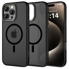 COPERTURA PER IPHONE 16 PRO TECH-PROTECT MAGEDGE MAGSAFE NERO OPACO/GRIGIO METALLO