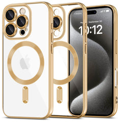 COPERTURA PER IPHONE 16 PRO MAX TECH-PROTECT MAGFLEX MAGSAFE SHINY GOLD