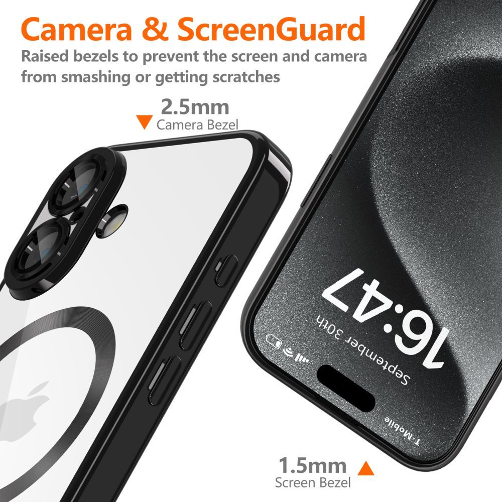 COPERTURA TECH-PROTECT MAGFLEX MAGSAFE IPHONE 16E NERO LUCIDO