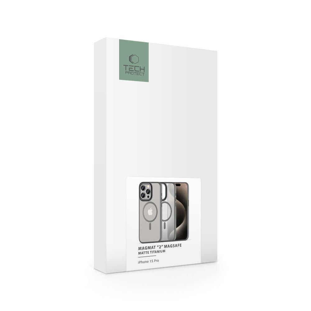 COPERTURA TECH-PROTECT MAGMAT "2" MAGSAFE IPHONE 15 PRO TITANIO OPACO