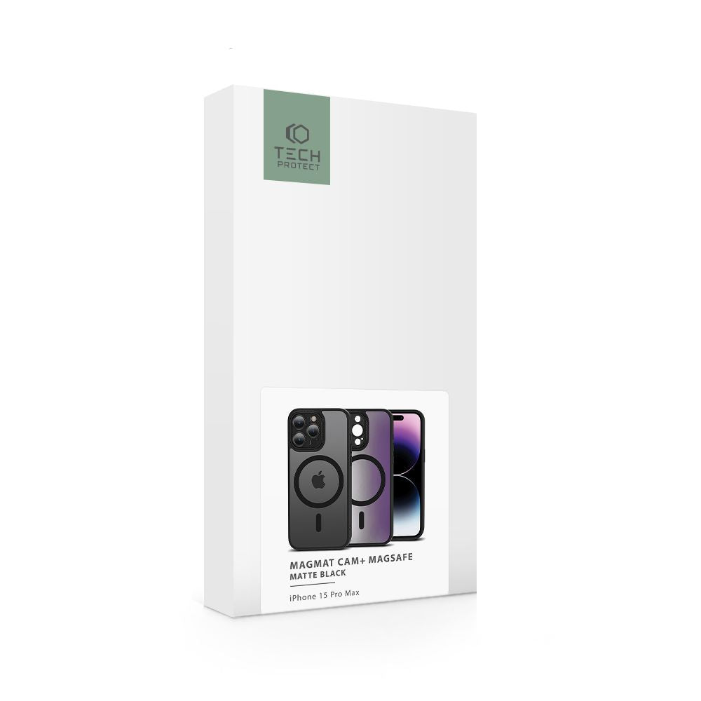 COPERTURA TECH-PROTECT MAGMAT CAM+ MAGSAFE IPHONE 15 PRO MAX NERO OPACO