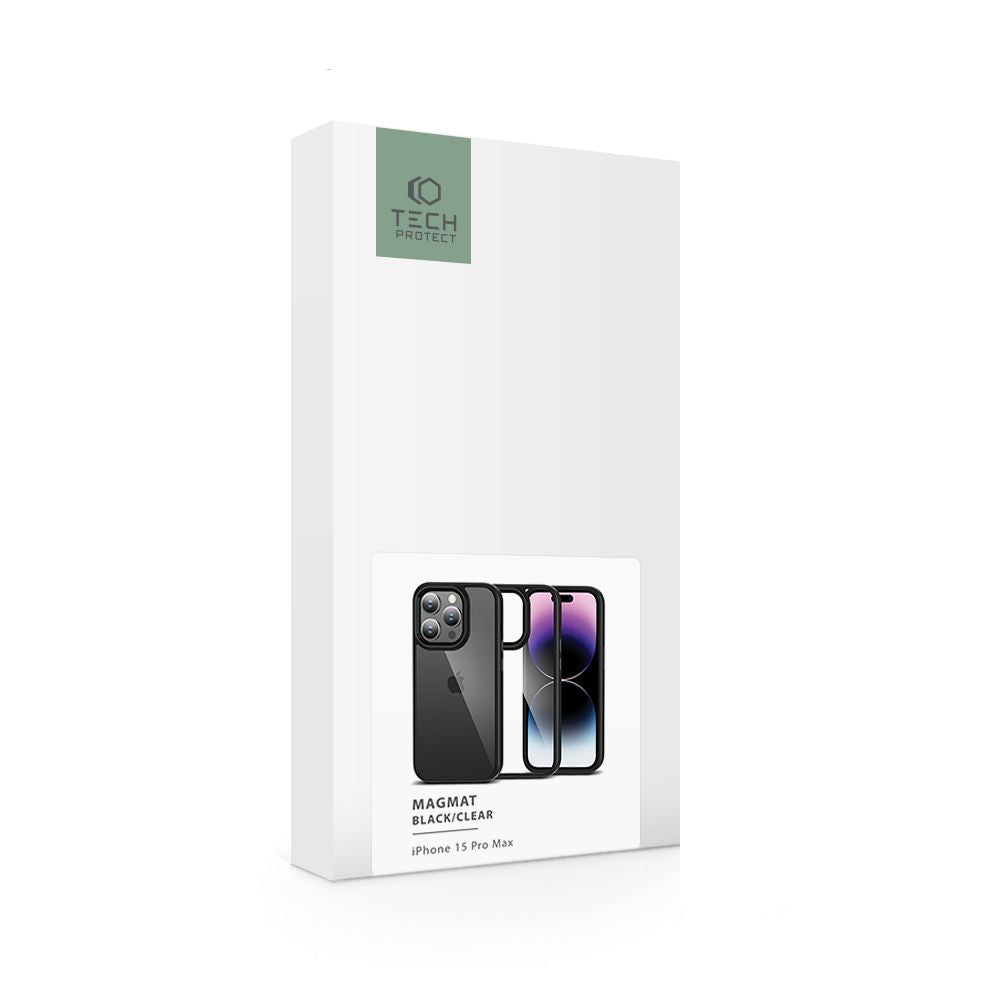 COPERTURA TECH-PROTECT MAGMAT IPHONE 15 PRO MAX NERA/TRASPARENTE