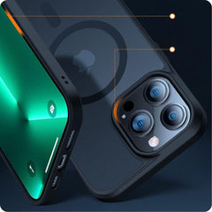 COPERTURA TECH-PROTECT MAGMAT MAGSAFE IPHONE 13 PRO MAX NERA/TRASPARENTE