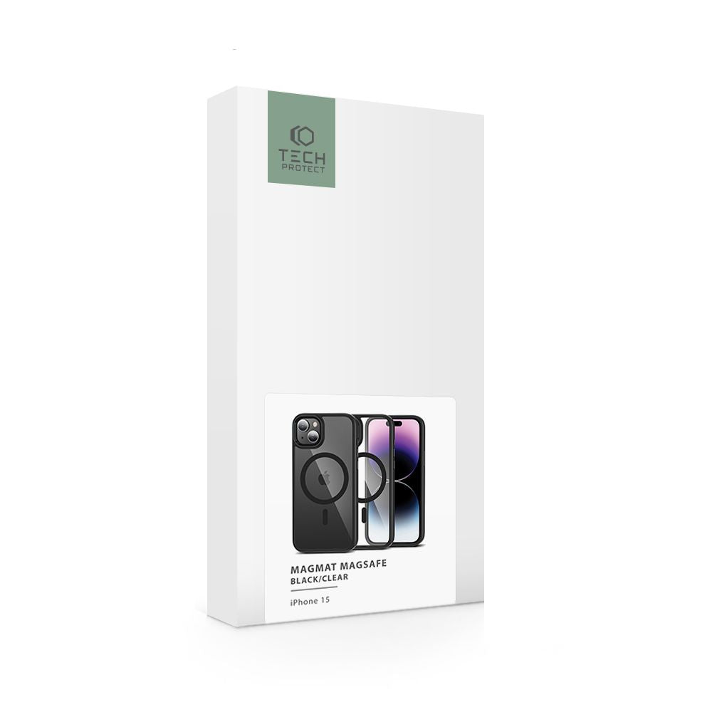 COPERTURA TECH-PROTECT MAGMAT MAGSAFE IPHONE 15 NERA/TRASPARENTE