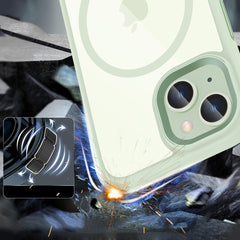 COPERTURA TECH-PROTECT MAGMAT MAGSAFE IPHONE 15 VERDE/TRASPARENTE