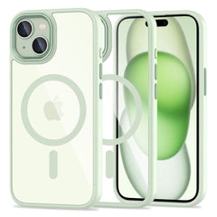 COPERTURA TECH-PROTECT MAGMAT MAGSAFE IPHONE 15 VERDE/TRASPARENTE