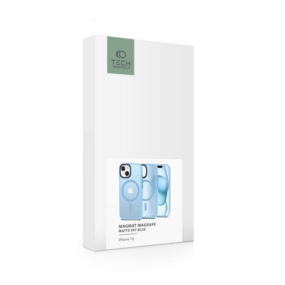 COPERTURA TECH-PROTECT MAGMAT MAGSAFE IPHONE 15 MATTE AZZURRO CIELO