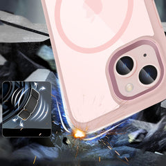 COPERTURA TECH-PROTECT MAGMAT MAGSAFE IPHONE 15 ROSA/TRASPARENTE