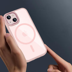 COPERTURA TECH-PROTECT MAGMAT MAGSAFE IPHONE 15 ROSA/TRASPARENTE