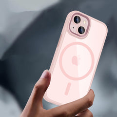 COPERTURA TECH-PROTECT MAGMAT MAGSAFE IPHONE 15 ROSA/TRASPARENTE