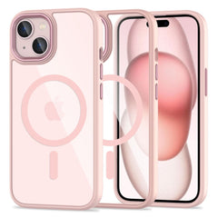 COPERTURA TECH-PROTECT MAGMAT MAGSAFE IPHONE 15 ROSA/TRASPARENTE