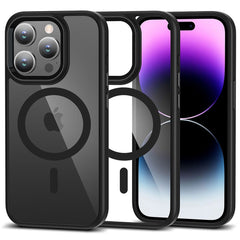COPERTURA PER IPHONE 15 PRO MAX MAGSAFE HEYCASE MAGMAT NERA/TRASPARENTE