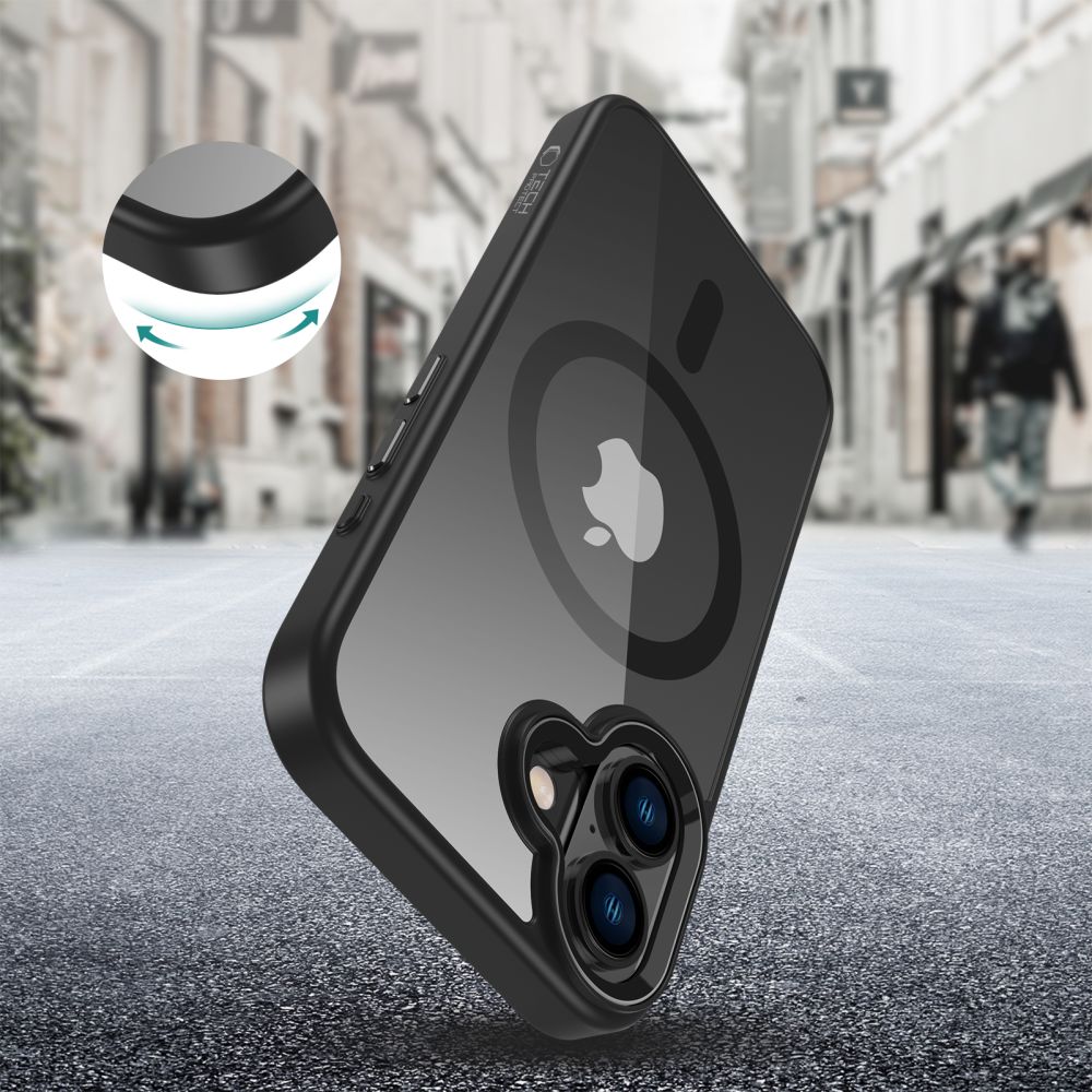COPERTURA PER IPHONE 16 TECH-PROTECT MAGMAT MAGSAFE NERA/TRASPARENTE