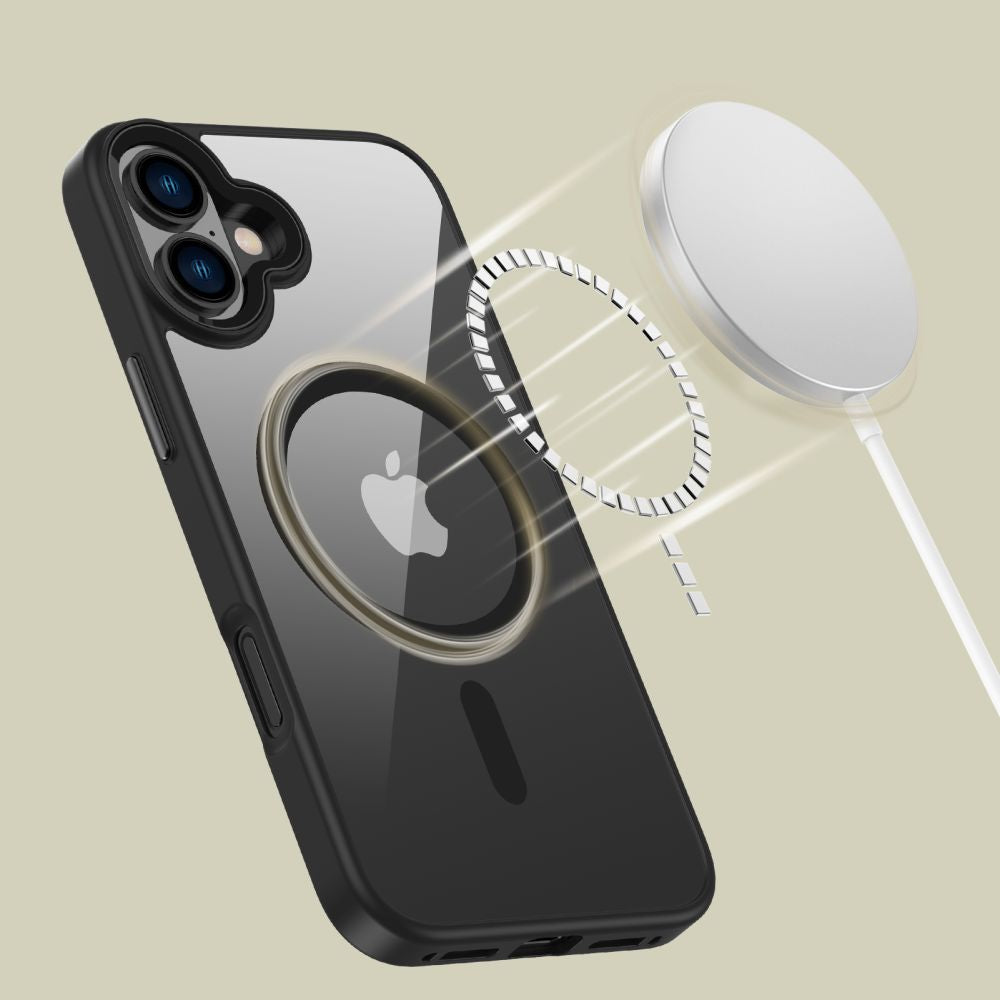 COPERTURA PER IPHONE 16 PLUS TECH-PROTECT MAGMAT MAGSAFE NERA/TRASPARENTE