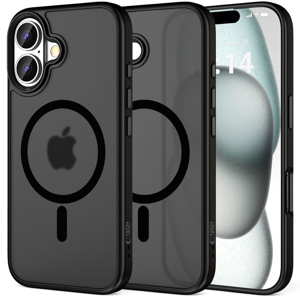 CUSTODIA PER IPHONE 16 PLUS TECH-PROTECT MAGMAT MAGSAFE NERO OPACO