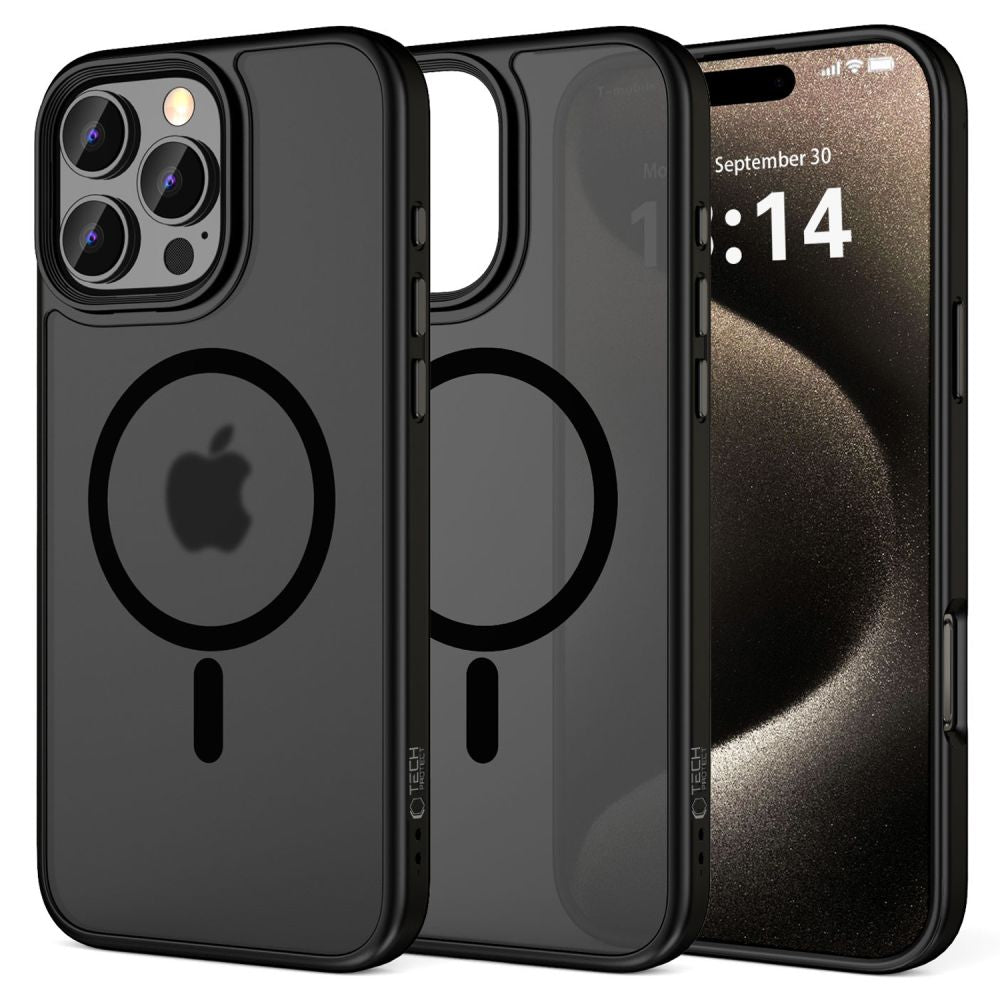 COPERTURA PER IPHONE 16 PRO MAX TECH-PROTECT MAGMAT MAGSAFE NERO OPACO