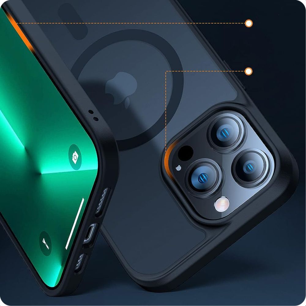 CUSTODIA TECH-PROTECT MAGMAT MAGSAFE IPHONE 7 / 8 / SE 2020 / 2022 NERA/TRASPARENTE