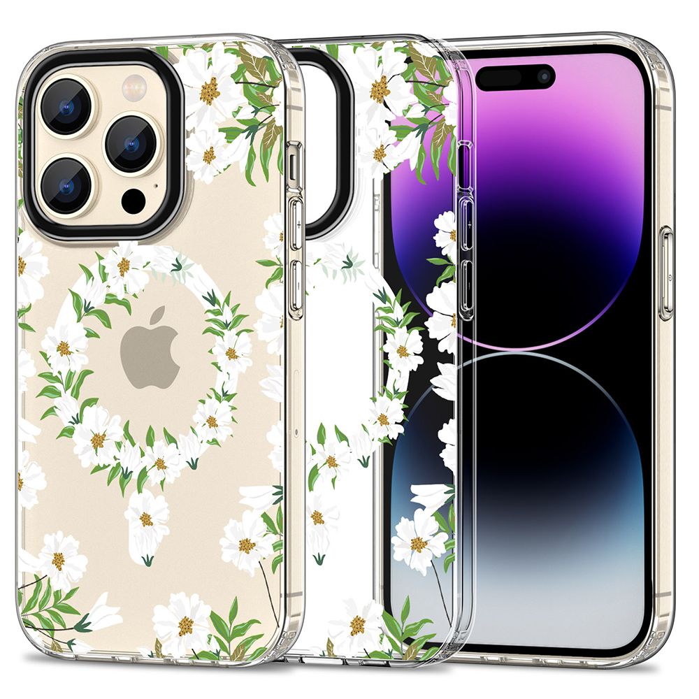 COPERTURA TECH-PROTECT MAGMOOD MAGSAFE IPHONE 15 PRO WHITE DAISY