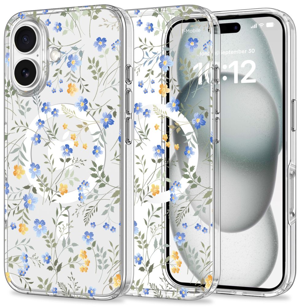 CUSTODIA PER IPHONE 16 TECH-PROTECT MAGMOOD MAGSAFE FIORI PRIMAVERA