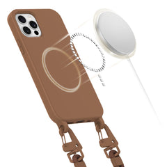 COPERTURA TECH-PROTECT MAGNECKLACE MAGSAFE IPHONE 12 / 12 PRO MARRONE CIOCCOLATO