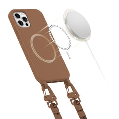 COPERTURA TECH-PROTECT MAGNECKLACE MAGSAFE IPHONE 12 / 12 PRO MARRONE CIOCCOLATO