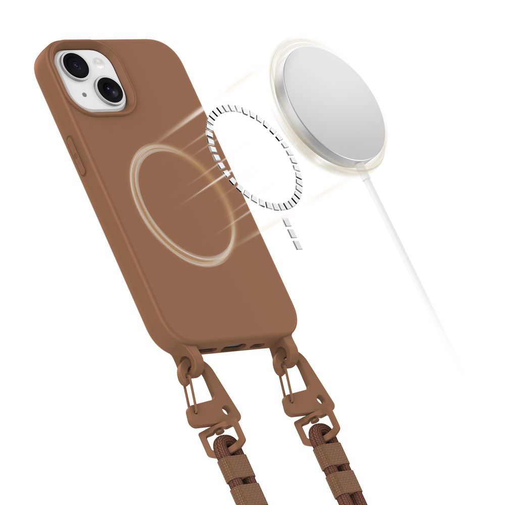 CUSTODIA TECH-PROTECT MAGNECKLACE MAGSAFE IPHONE 13 MARRONE CIOCCOLATO