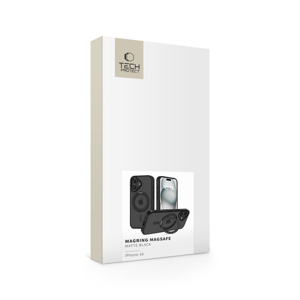 COPERTURA TECH-PROTECT MAGRING MAGSAFE IPHONE 16 NERO OPACO