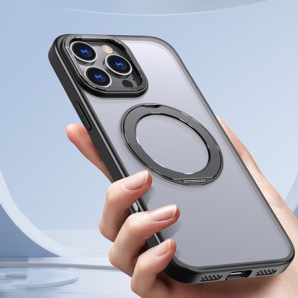 COPERTURA PER IPHONE 16 PRO MAX TECH-PROTECT MAGRING MAGSAFE NERO OPACO