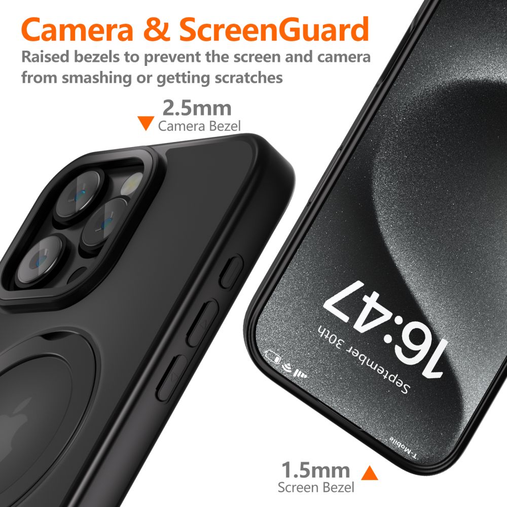 COPERTURA PER IPHONE 16 PRO MAX TECH-PROTECT MAGRING MAGSAFE NERO OPACO