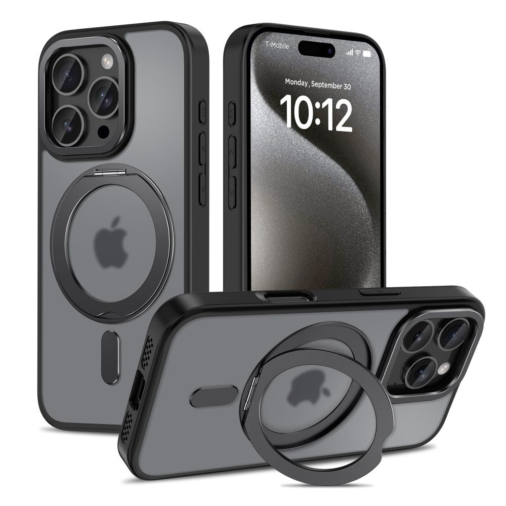 COPERTURA PER IPHONE 16 PRO MAX TECH-PROTECT MAGRING MAGSAFE NERO OPACO