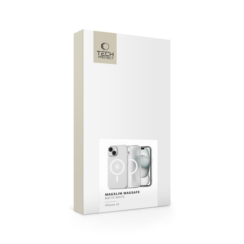 TECH-PROTECT MAGSLIM MAGSAFE IPHONE 15 OPACO/BIANCO