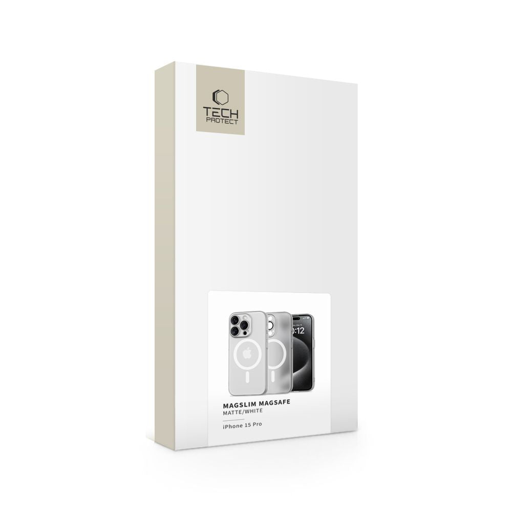 TECH-PROTECT MAGSLIM MAGSAFE IPHONE 15 PRO OPACO/BIANCO