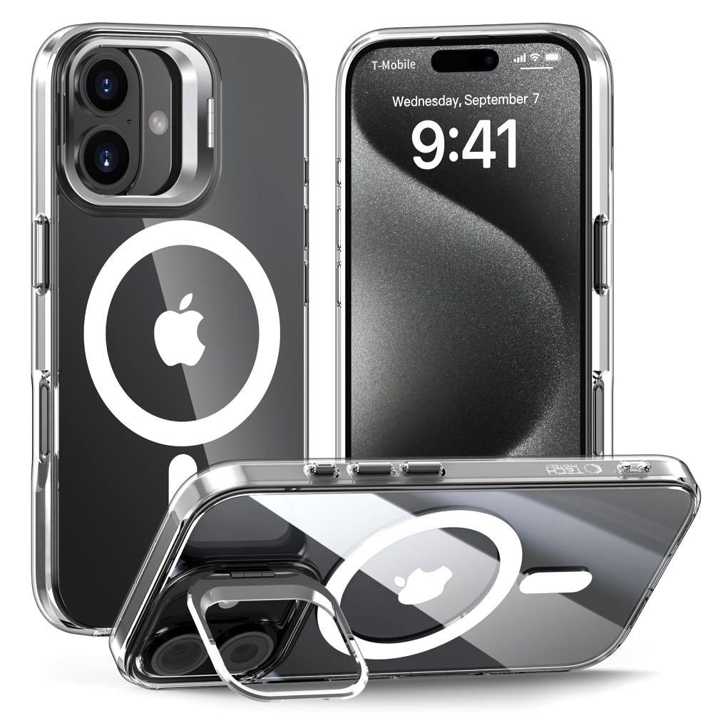 COPERTURA TECH-PROTECT MAGSTAND MAGSAFE IPHONE 16 TRASPARENTE