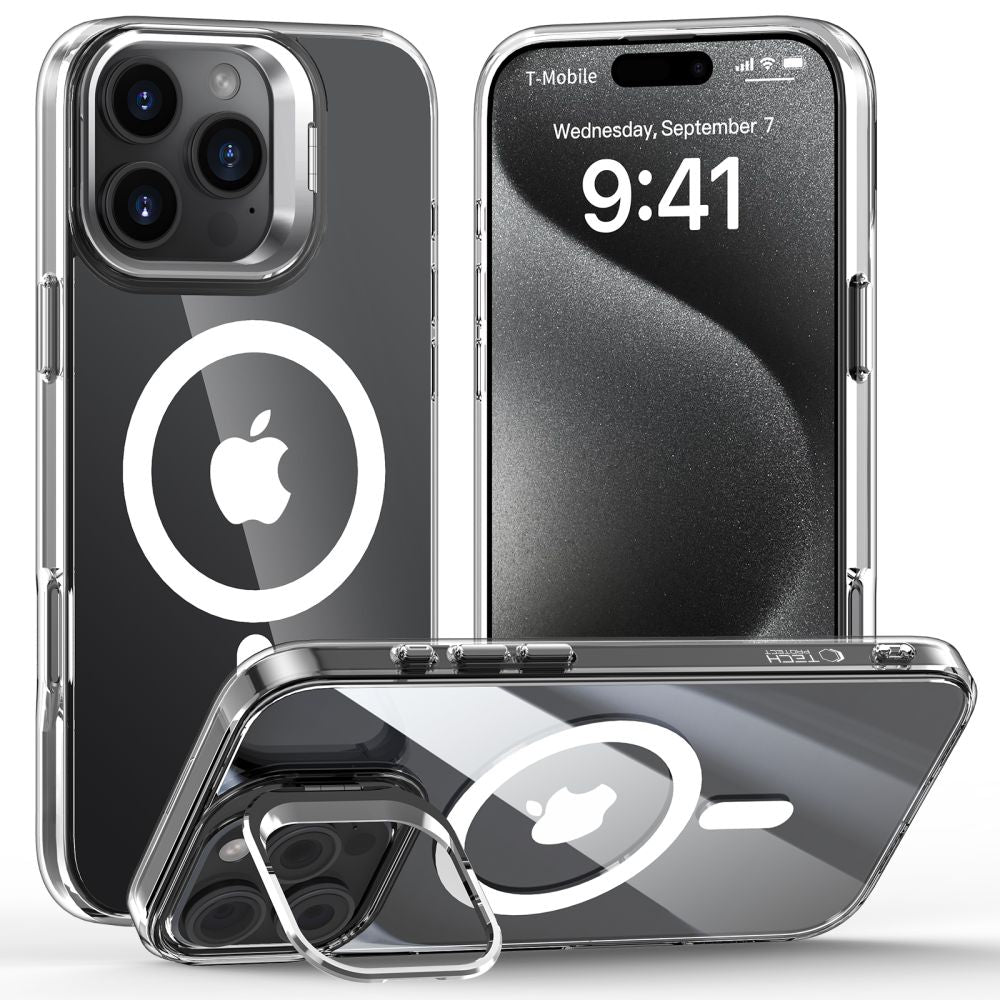 COPERTURA TECH-PROTECT MAGSTAND MAGSAFE IPHONE 16 PRO TRASPARENTE