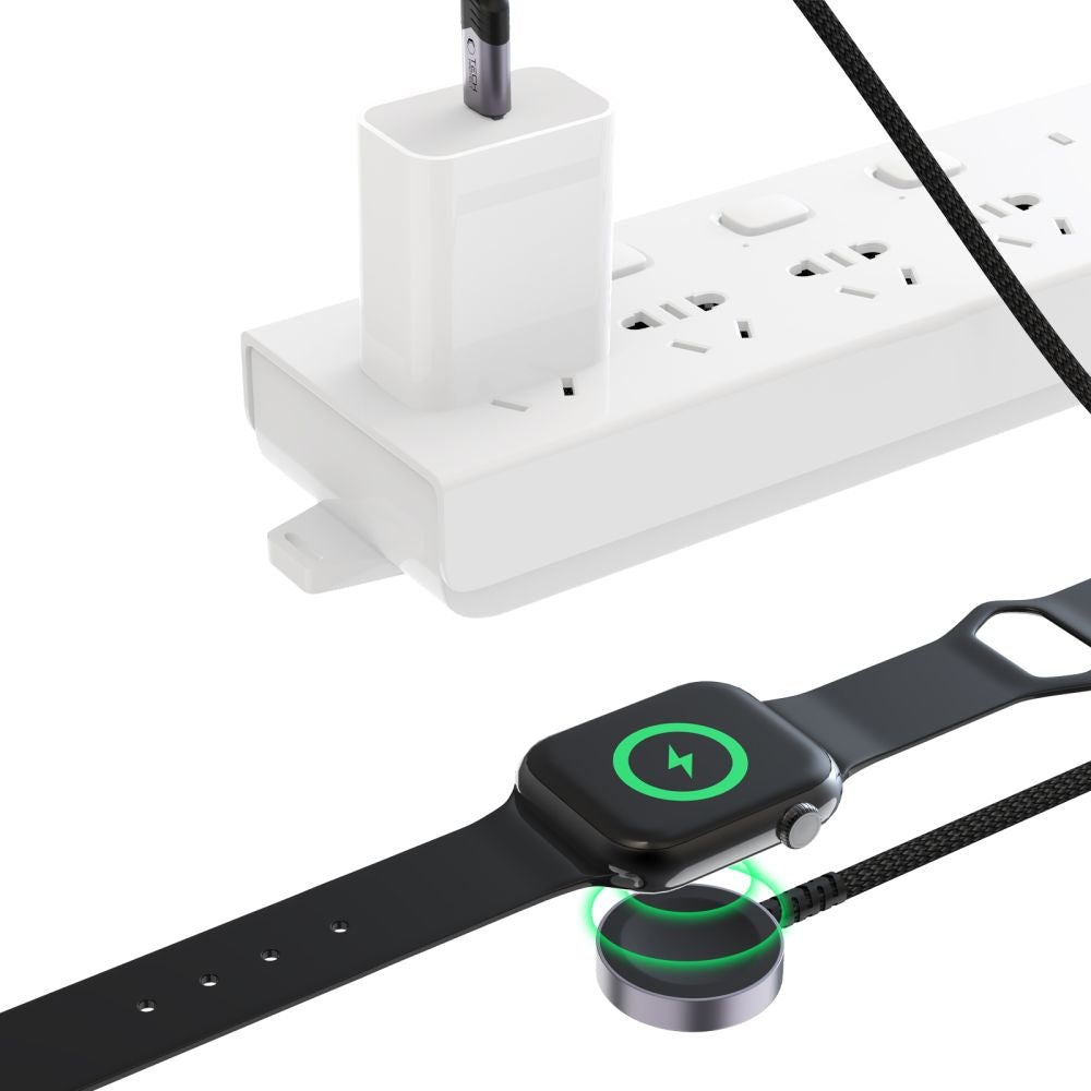 CAVO MAGNETICO TECH-PROTECT MC01 ULTRABOOST TYPE-C 120CM PER APPLE WATCH NERO