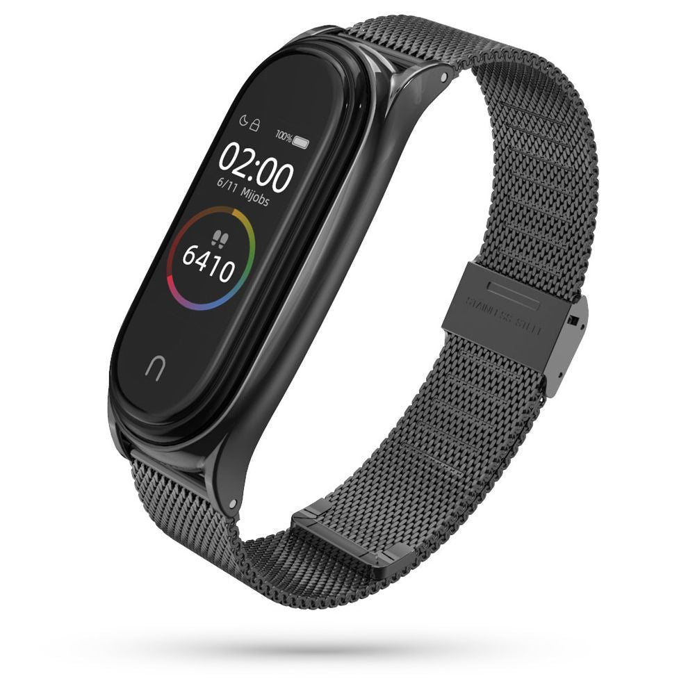 BRACCIALE PER XIAOMI MI BAND 5 / 6 / 6 NFC DOOP MILANESE LOOP NERO