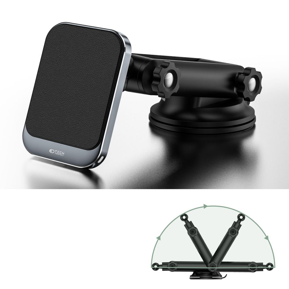 Supporto per telefono da auto con ricarica wireless TECH-PROTECT MM15W-V2 MAGNETIC MAGSAFE MONTAGGIO PER CRUSCOTTO RICARICA WIRELESS 15W NERO