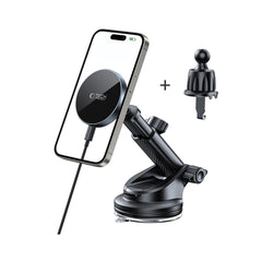 MONTAGGIO PER TELEFONO IN AUTO CON RICARICA WIRELESS TECH-PROTECT MM15W-V5 MAGNETIC MAGSAFE PER CRUSCOTTO E VENTILAZIONE RICARICATORE WIRELESS 15W NERO/NERO