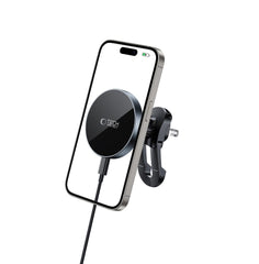 Supporto per telefono da auto con ricarica wireless TECH-PROTECT MM15W-V5 MAGNETIC MAGSAFE STABLE VENT CAR MOUNT WIRELESS CHARGER 15W NERO/NERO