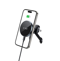Supporto per telefono da auto con ricarica wireless TECH-PROTECT MM15W-V5 MAGNETIC MAGSAFE STABLE VENT CAR MOUNT WIRELESS CHARGER 15W NERO/NERO