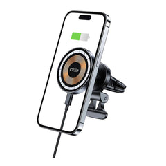 Supporto per telefono da auto con ricarica wireless TECH-PROTECT MM15W-V5 MAGNETIC MAGSAFE VENT CAR MOUNT WIRELESS CHARGER 15W NERO
