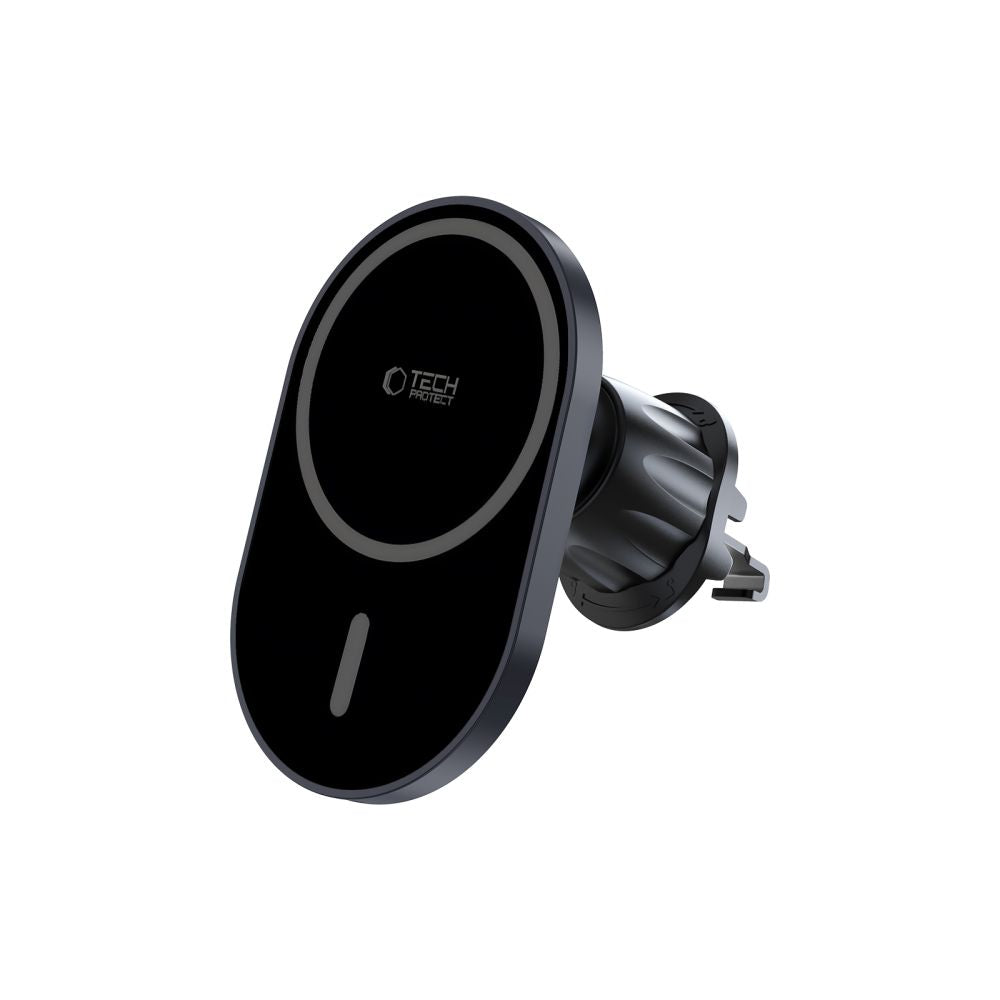 Supporto per telefono da auto con ricarica wireless TECH-PROTECT MM15W-V6 MAGNETIC MAGSAFE MONTAGGIO PER CRUSCOTTO E VENTILAZIONE CARICATORE WIRELESS 15W NERO/NERO