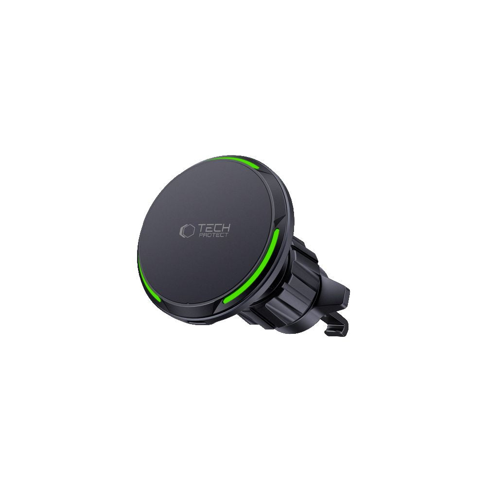 Supporto per telefono da auto con ricarica wireless TECH-PROTECT MM15W-V6 QI2 MAGNETIC MAGSAFE MONTAGGIO PER CRUSCOTTO E VENTILAZIONE CARICATORE WIRELESS 15W NERO