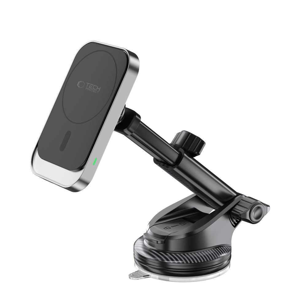 Supporto per telefono da auto con ricarica wireless TECH-PROTECT MM15W-V9 MAGNETIC MAGSAFE MONTAGGIO PER CRUSCOTTO E VENTILAZIONE CARICATORE WIRELESS 15W NERO